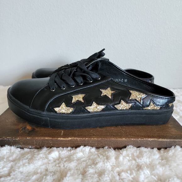 Cape Robbin Beverly2 Slip On Sneakers Black Gold Star Size 10 - Picture 5 of 10